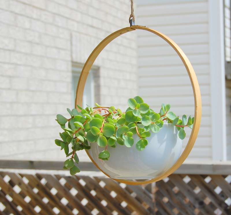 Embroidery Hoop Hanging Planter