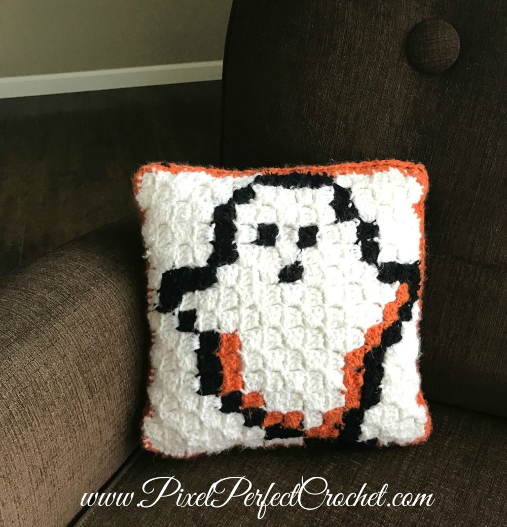 Boo-tiful Crochet Halloween Pillow