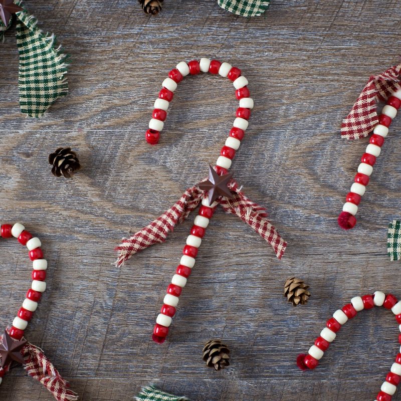 Beaded Candy Cane Ornaments Happy Diying