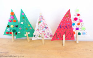 Easy Clothespin Christmas Trees