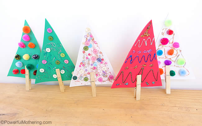 Easy Clothespin Christmas Trees