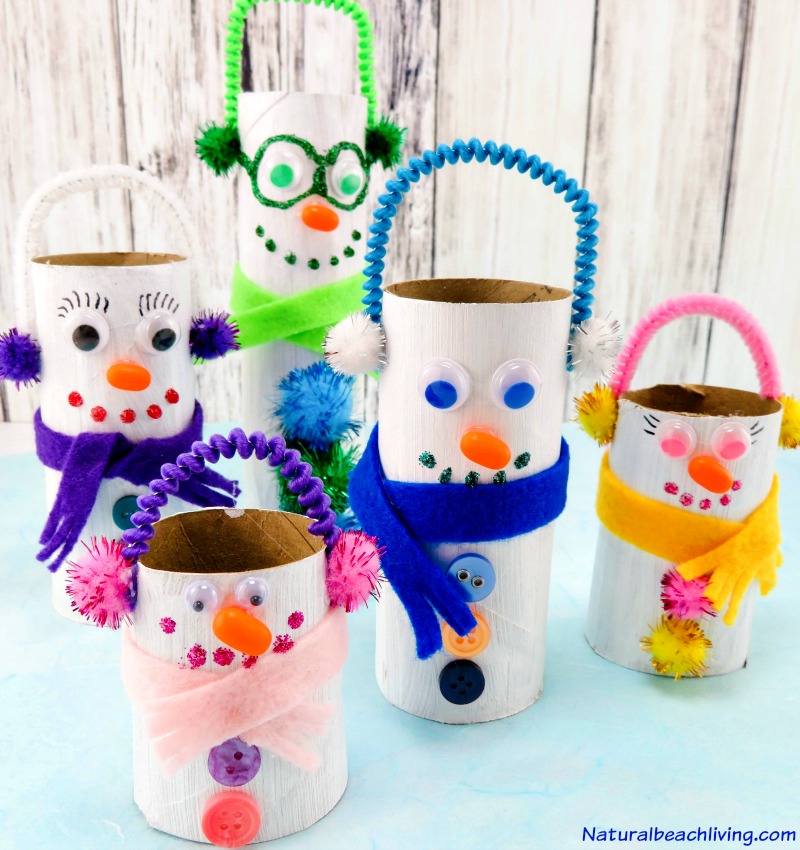 Toilet Paper Roll Snowmen