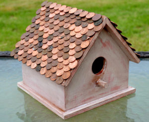 Birdhouse with a Pretty Penny Roof