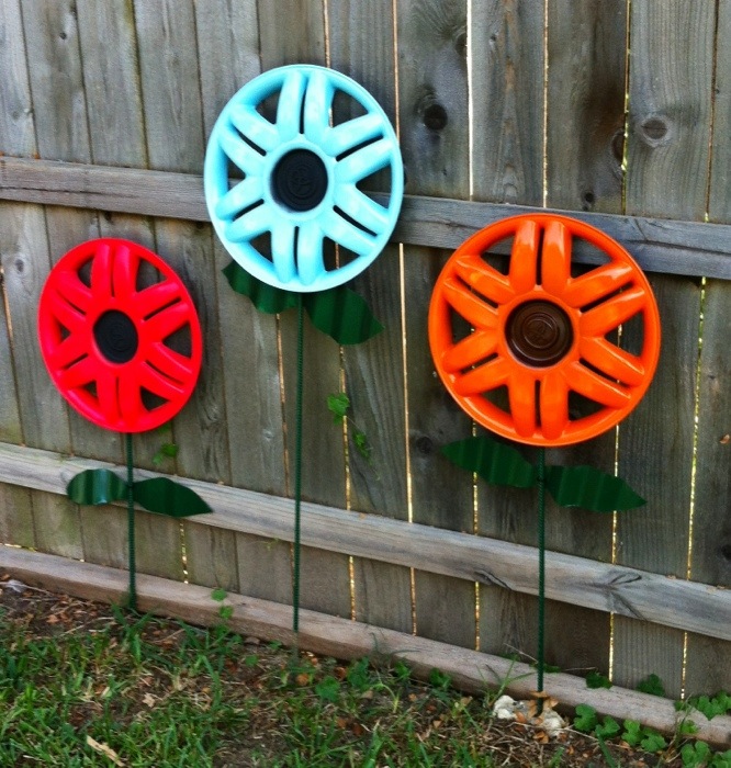 Hubcap Flowers