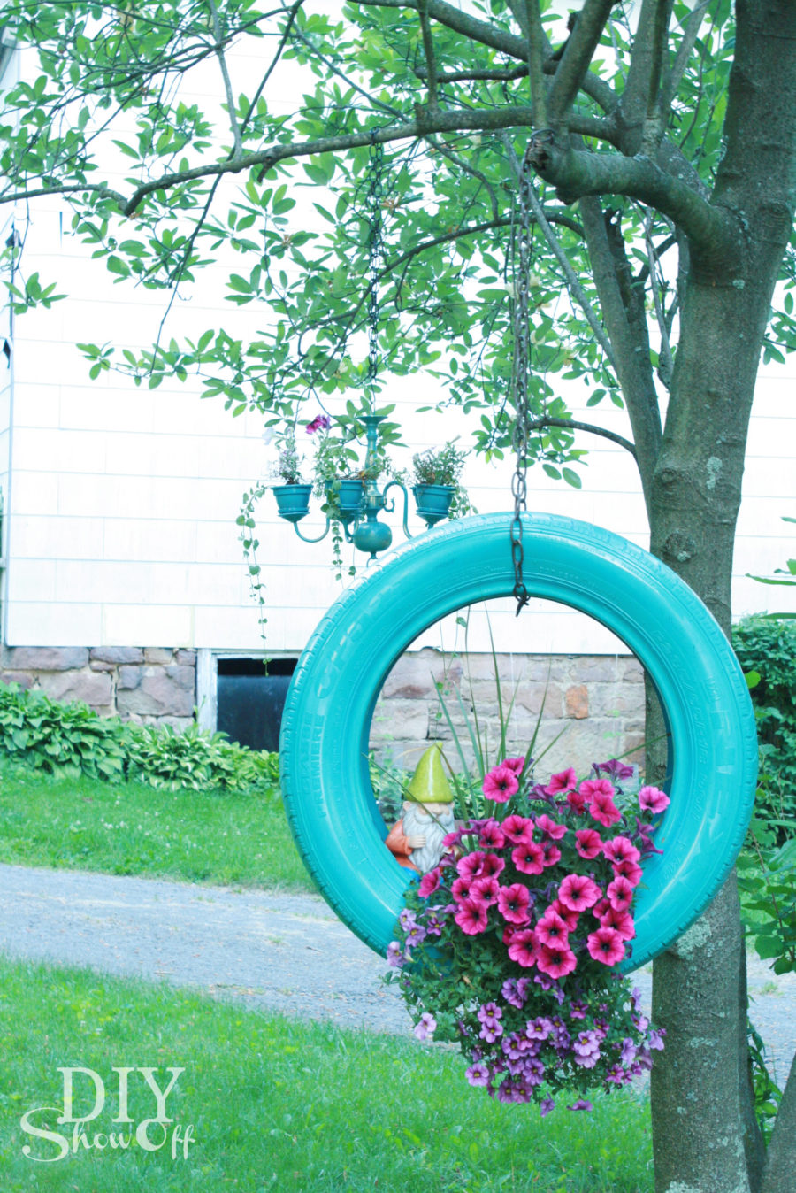 Swinging Tire Planter