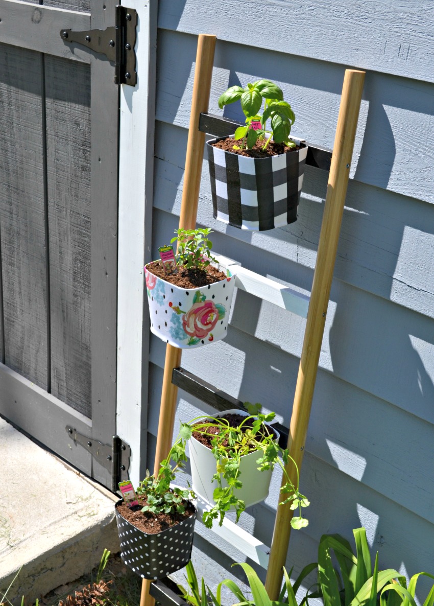 Mod Podge Herb Ladder Planter